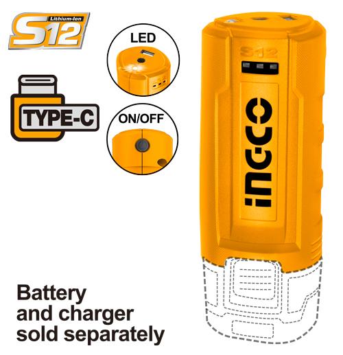 Ingco 12V Li-Ion USB-A Charger CUCLI1201