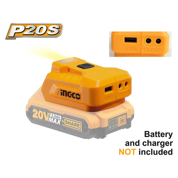 Ingco 20V Li-Ion USB-A Charger CUCLI2022