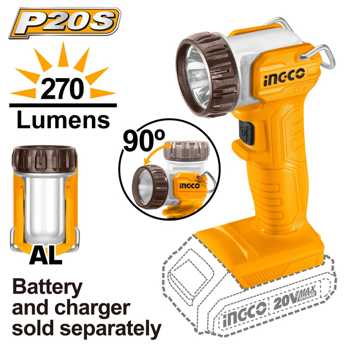 Ingco 20V Li-Ion Cordless Work Lamp CWLI2038