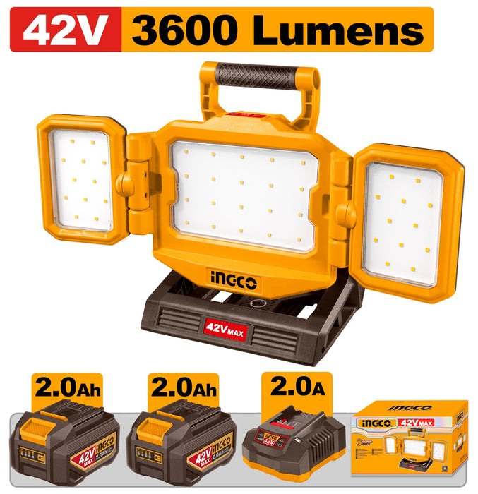 Ingco 42V 3600LM Cordless Work Lamp CWLI425986