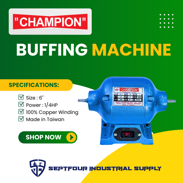 "Original" Champion Buffing Machine 6" (Dental) TC-6B1 - Made in Taiwan