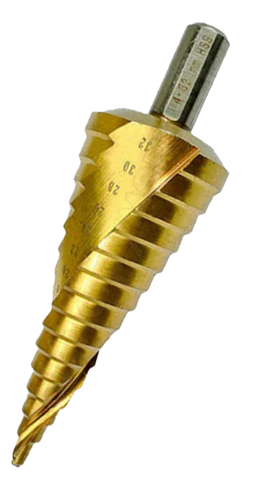 Makita 4-32mm Step Drill Bit (Straight Shank Three Flat) D-40135