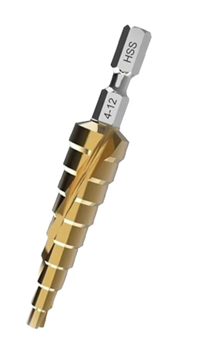 Makita  1/4" Step Drill Bit (Spiral Flute Titanium Coating)