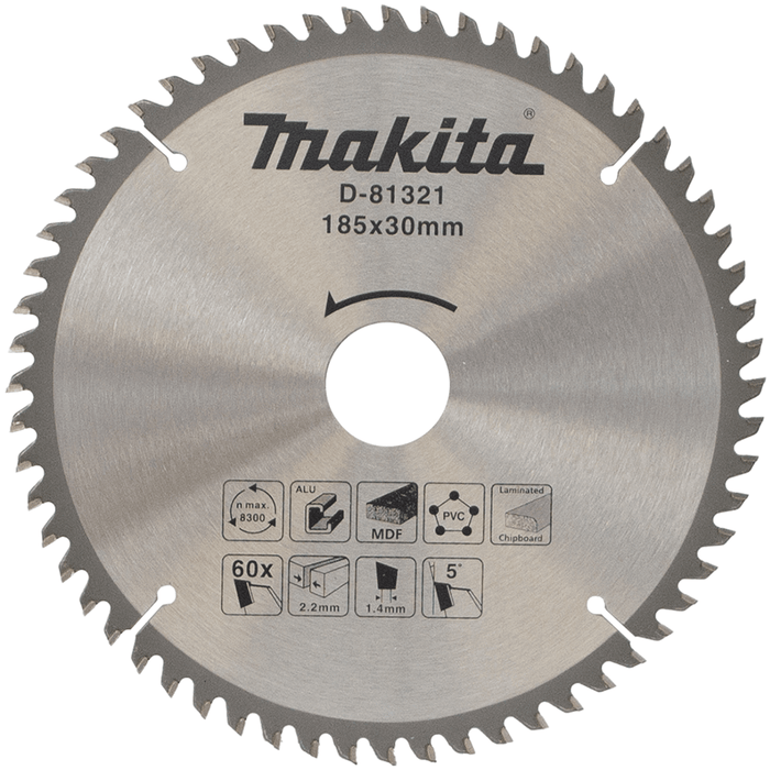 Makita 185mm (7-1/4") x 60T TCT Multi Cut Circular Saw Blade D-81321
