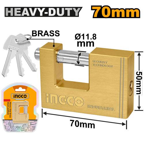 Ingco 70mm Heavy Duty Brass Block Padlock DBBPL0702 — SEPTFOUR ...