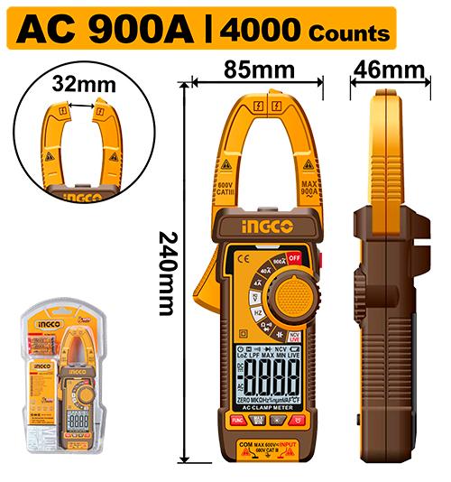 Ingco 900A Digital AC Clamp Meter DCM69001