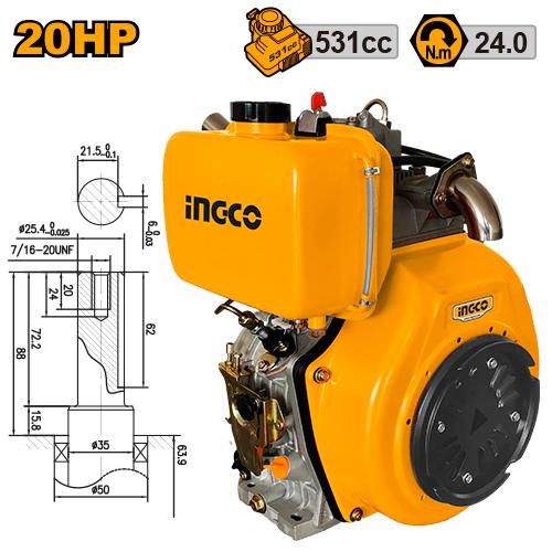 Ingco  20HP Diesel Marine Engine DEMR195FP