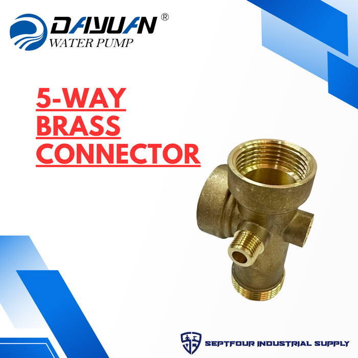 Dayuan Copper Five-Way Connector for Waterpump/Bladder Tank DY-CFW5