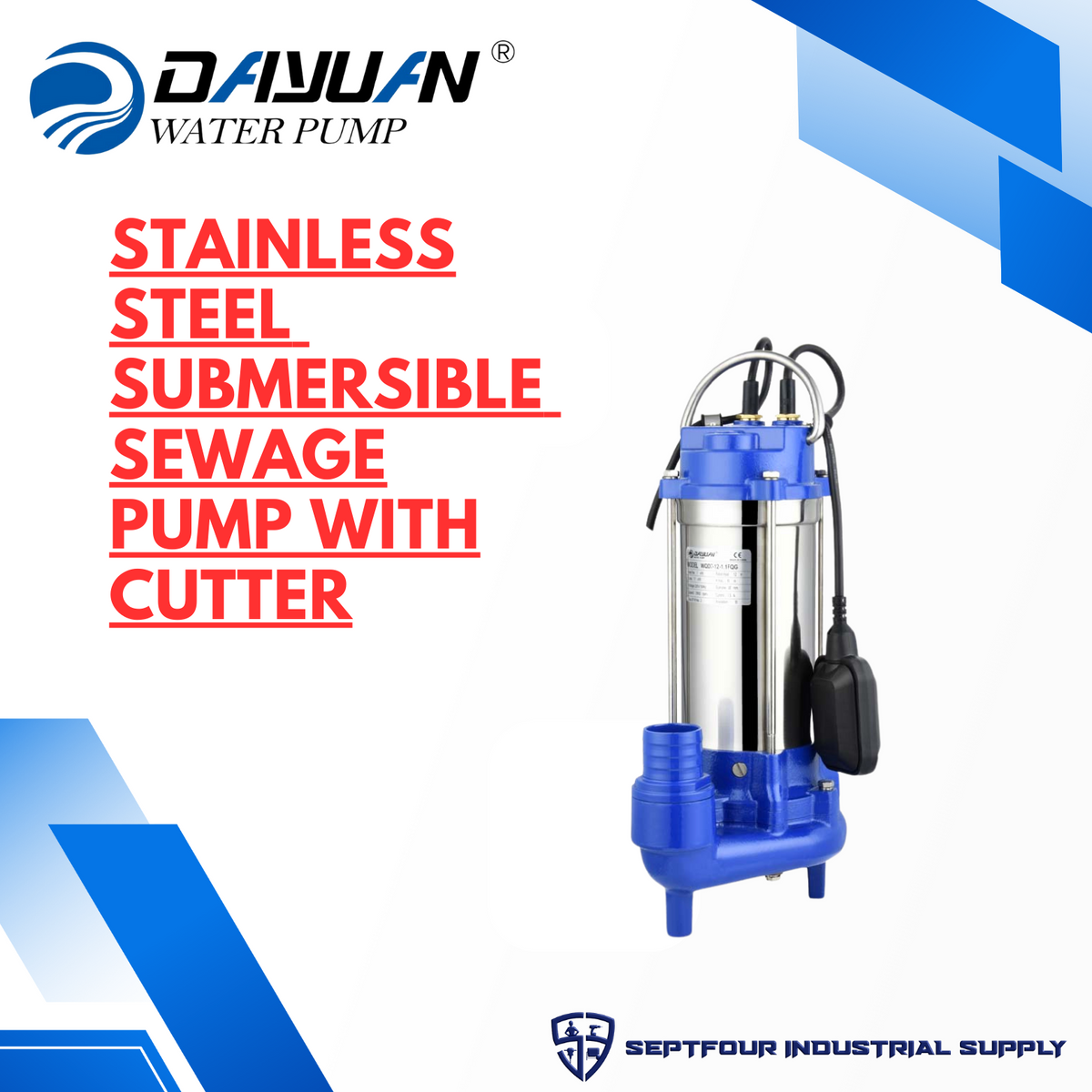 Dayuan Submersible Sewage Pump (Stainless Steel Body) with Cutter ...