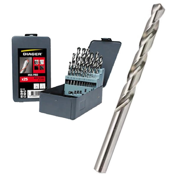 Diager 25Pcs HSS-G Fully Ground Drill Bit Set  747D