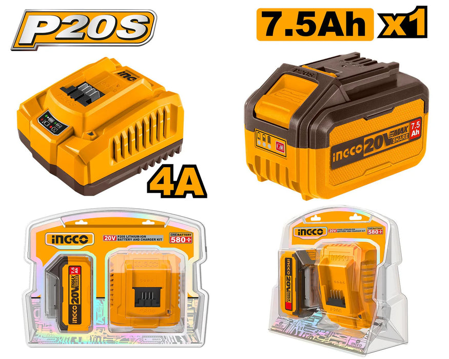 Ingco P20S Lithium - Ion Battery and Charger Kit FBCPK1417