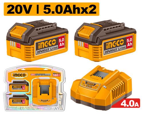 Ingco 20V Lithium-Ion Battery and Charger Kit FBCPK2513