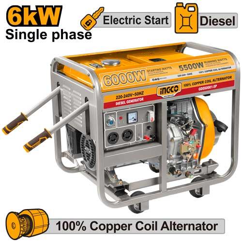 Ingco 6KVA Diesel Generator GDE60001-5P