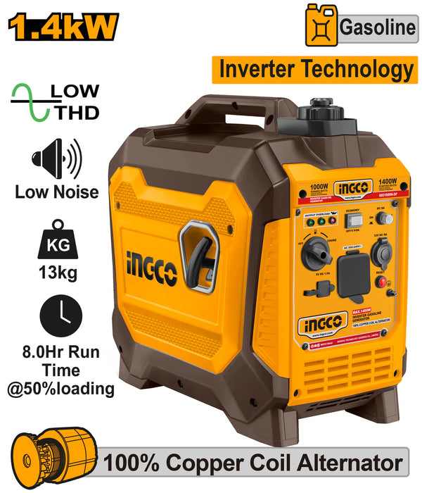 Ingco 1.5KVA Inverter Gasoline Generator GEI15006-5P