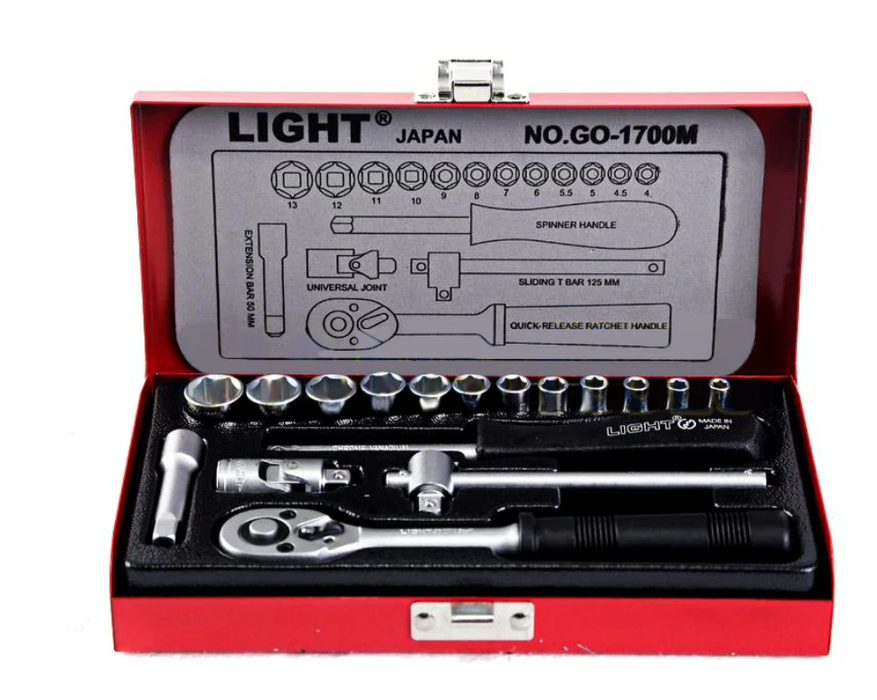 Light  1/4" Drive Socket Wrench Set GO-1700M