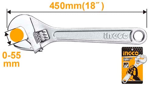 Ingco 18" Adjustable Wrench HADW131182