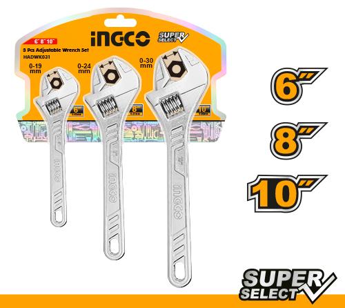 Ingco Adjustable Wrench Set HADWK031