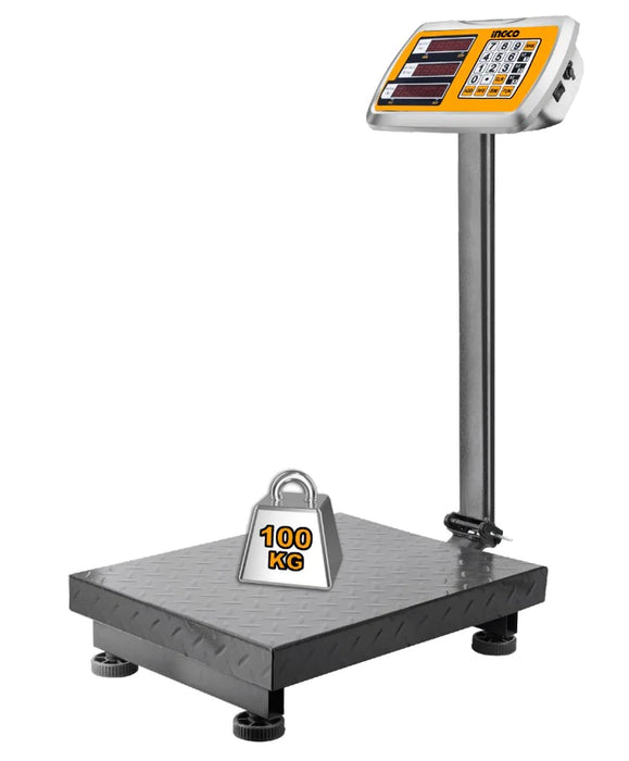 Ingco 100kg Rechargeable Electronic Weighing Scale HESA31003