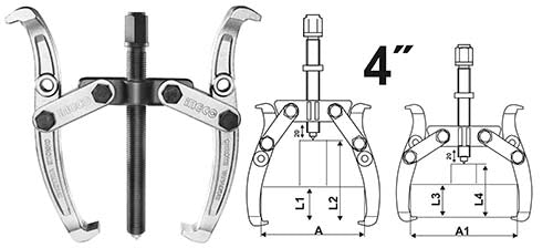 Ingco 4" Two Jaws Puller HGP08024