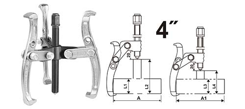 Ingco 4" Three Jaws Puller HGP08034