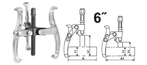 Ingco 6" Three Jaws Puller HGP08036