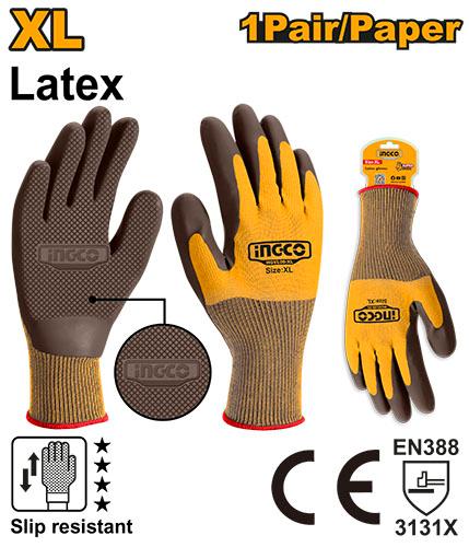 Ingco XL Latex Gloves HGVL09-XL