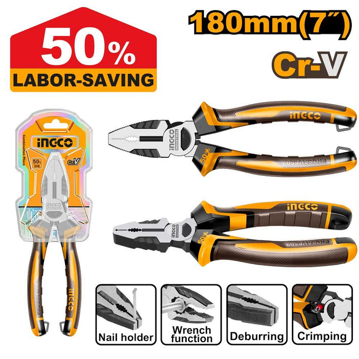 Ingco 7" High Leverage Combination Pliers HHCP28188