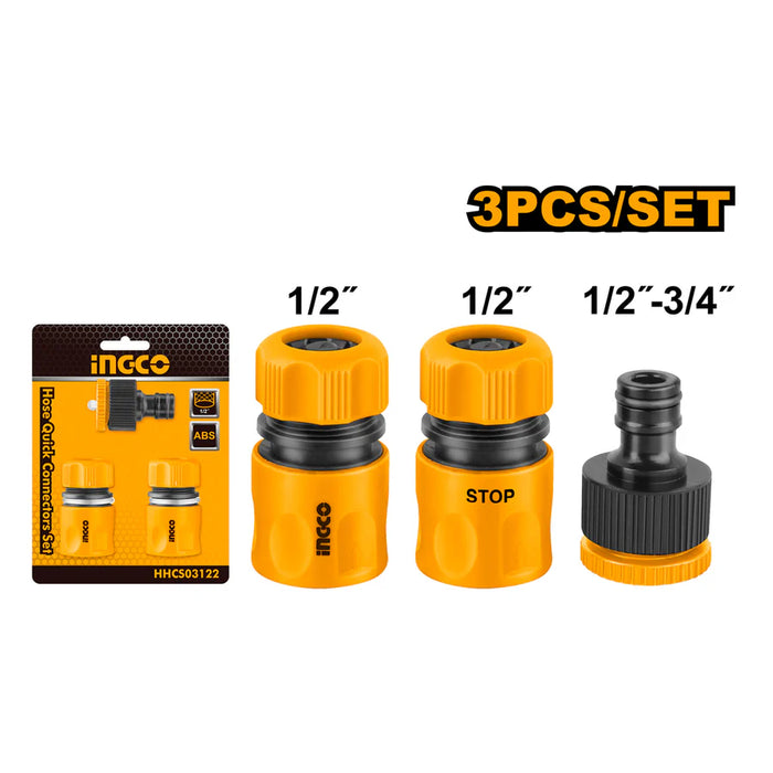 Ingco 3pcs Hose Quick Connector Set HHCS03122