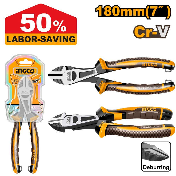 Ingco 7" High Leverage Diagonal Cutting Pliers Heavy- Duty HHHDCP28188