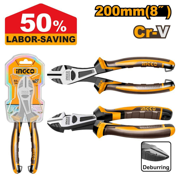 Ingco 8" High Leverage Heavy Duty Diagonal Cutting Pliers HHHDCP28208