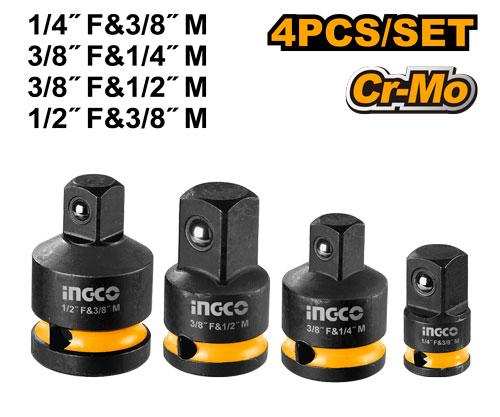 Ingco 4pcs Impact Socket Adapter Set HKISAD12438