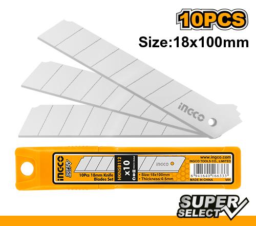 Ingco 10pcs 18mm Knife Blades Set HKNSB112