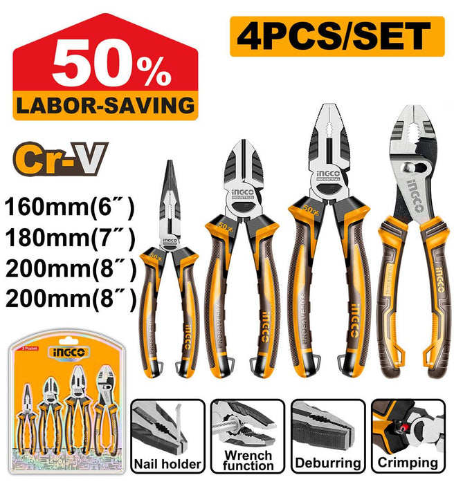 Ingco 4 Pcs Pliers Set HKPS28498