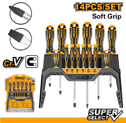 Ingco 14pcs Screwdriver and Precision Screwdriver Set HKSD1428