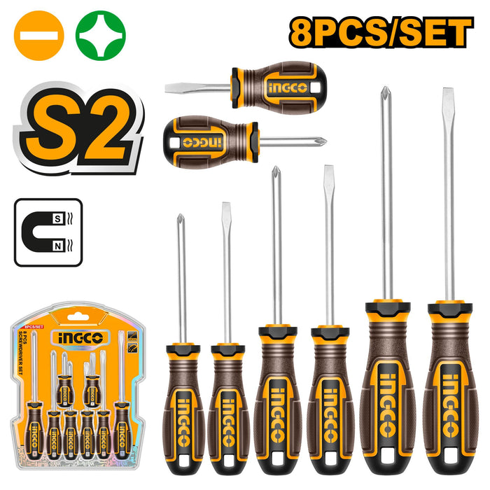 Ingco 8 Pcs Screwdriver Set HKSDS0828