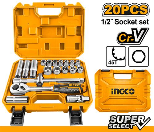 Ingco 20pcs 1/2" Socket Set HKTS12201