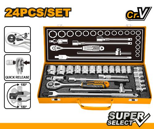 Ingco 24pcs 1/2" Socket Set HKTS12242