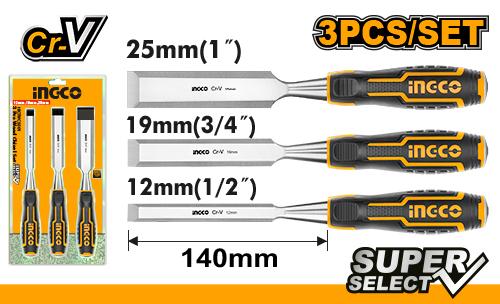 Ingco 3pcs Wood Chisel Set HKTWCS301