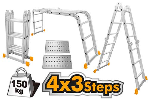 Ingco Multi-Purpose Aluminum Ladder (4x3 steps) HLAD04431 — SEPTFOUR ...