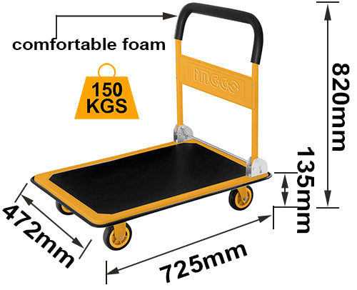 Ingco 150kg Foldable Platform Hand Truck HPHT11502