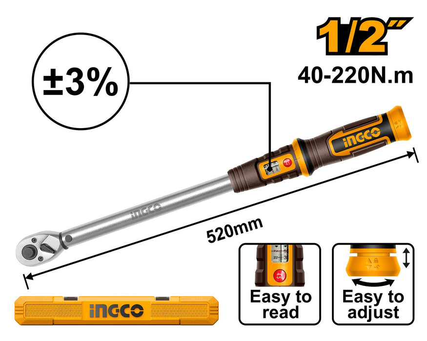 Ingco 1/2" Preset Torque Wrench HPTW1220N8