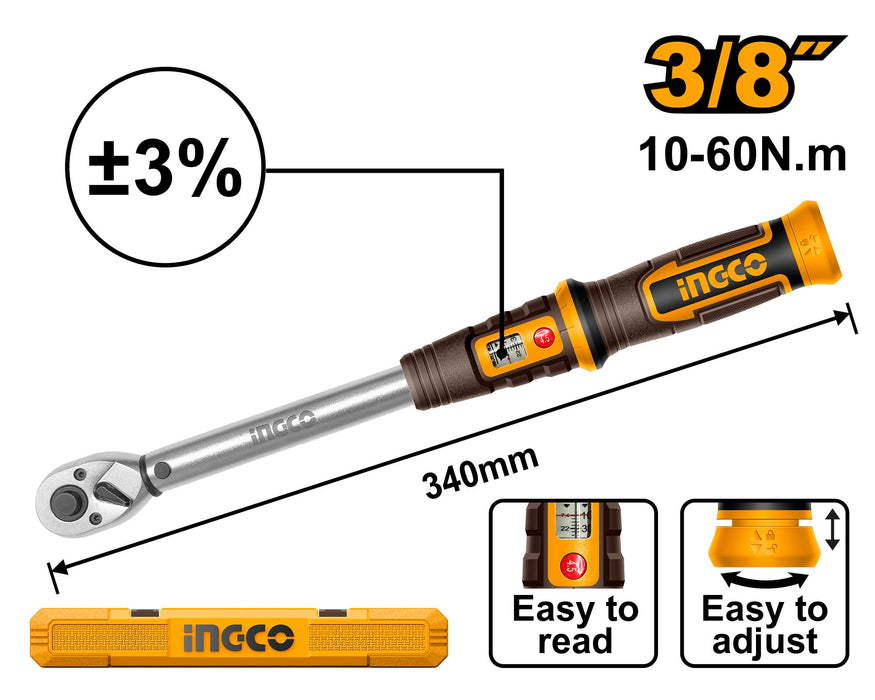 Ingco 3/8" Preset Torque Wrench HPTW3860N8