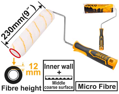 Ingco 9" Cylinder Brush Inner Wall Micro Fibre HRHT042301D