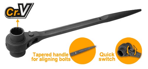 Ingco 19x22mm Double Socket Ratchet Wrench HRSTW19221