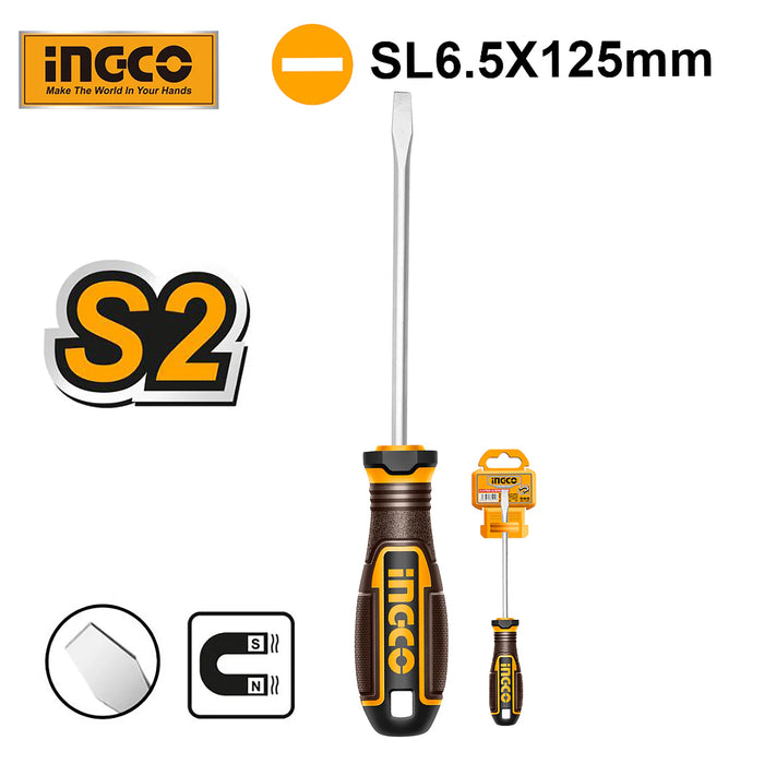 Ingco  SL6.5 X 125MM Slotted Screwdriver HSDSL6125