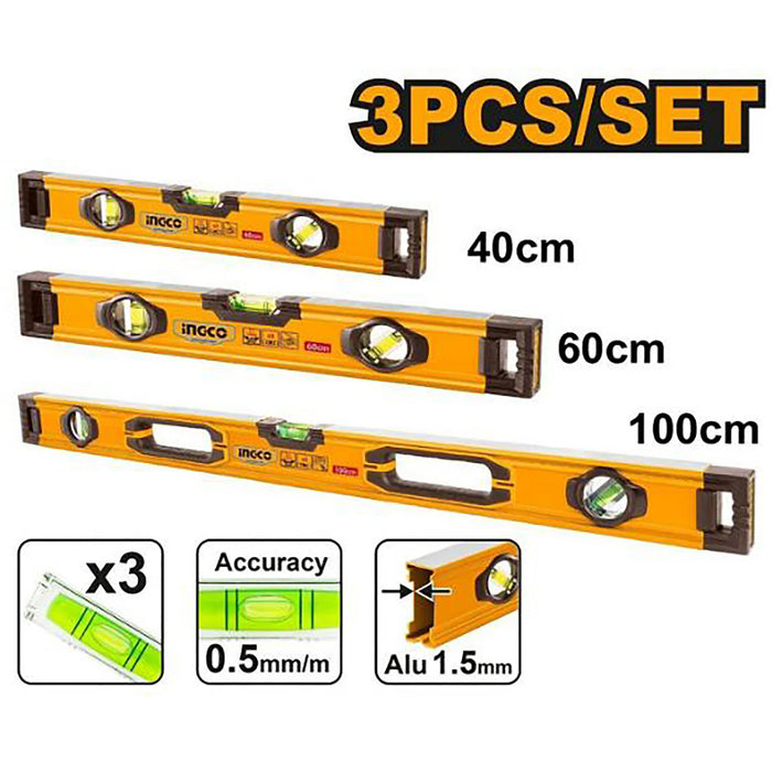 Ingco 3PCS/Set Spirit Level Set HSL10203