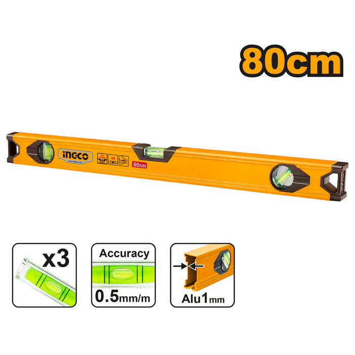Ingco 80cm Spirit Level Level Bar HSL18080