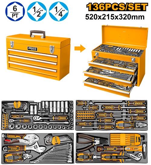 Ingco 136pcs. Tool Chest Set HTCS261368