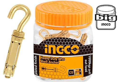 Ingco 4pcs Heavy Duty Shell Anchor M675mm HWHA0607531 — SEPTFOUR ...