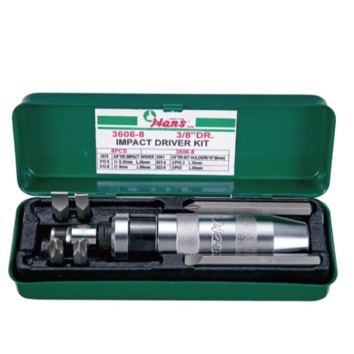 Hans 3/8"  Drive Impact Driver Kit (8 pcs) 3606-8